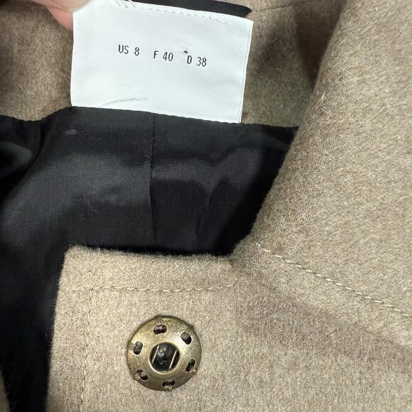 Akris Punto Tan Wool Angora Collared Short Trench Jacket Size US 8 FR 40 - Picture 5 of 9